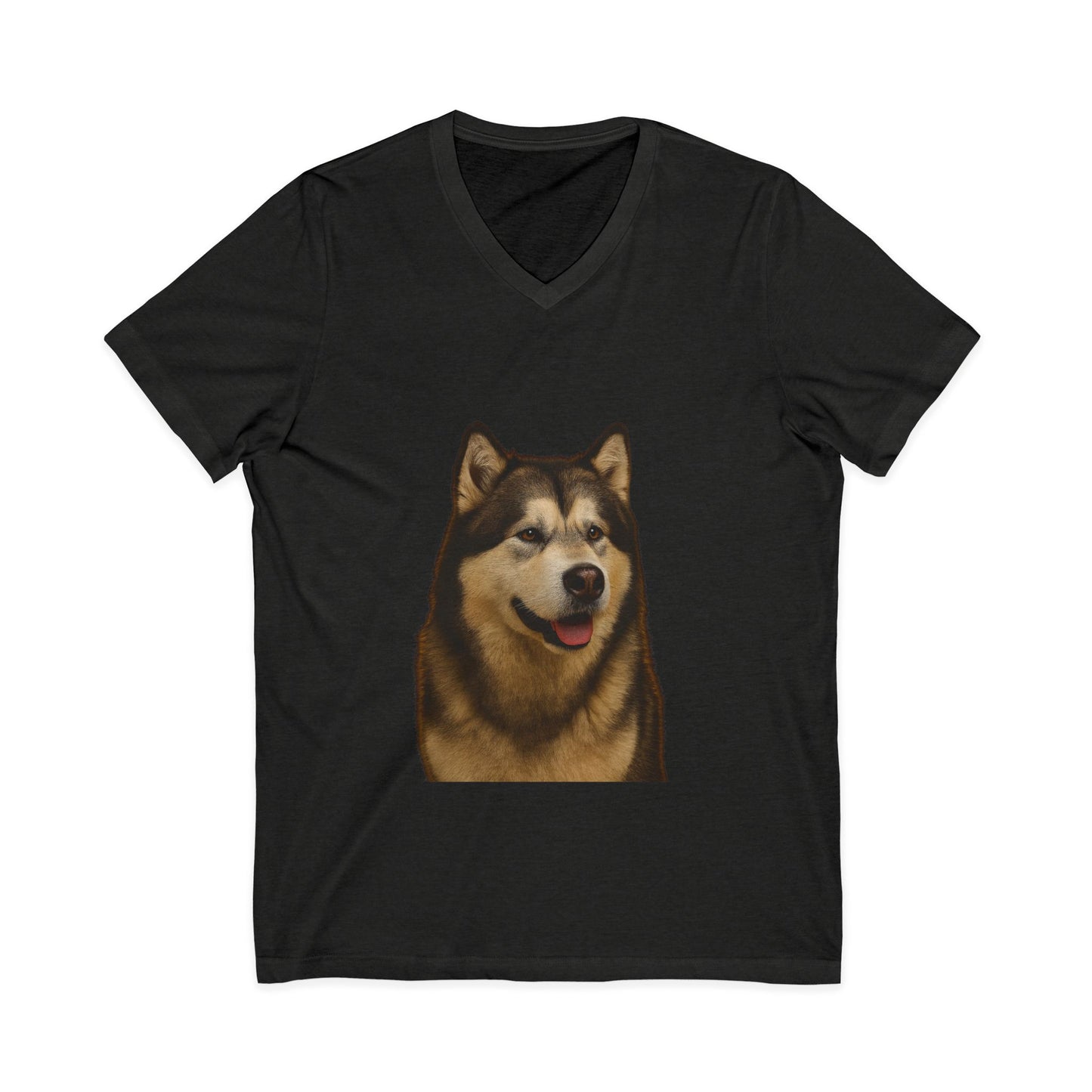 Malamute Head Unisex Short Sleeve V-Neck Tee