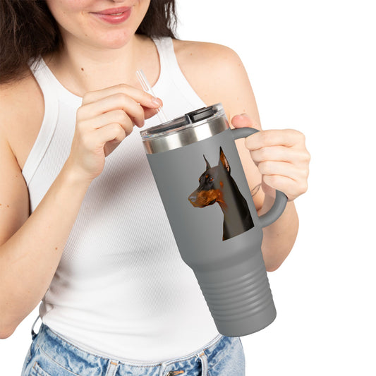 Doberman Head Insulated Travel Mug