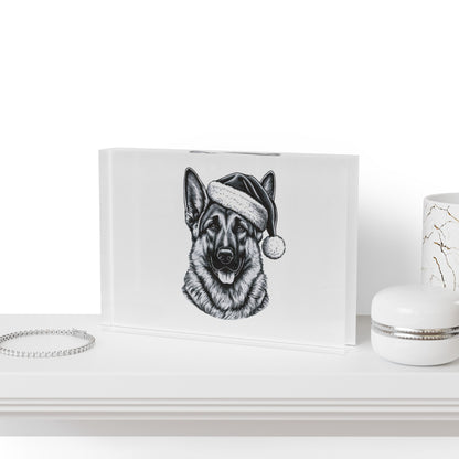 Santa Paws German Shepherd Acrylic Photo Block