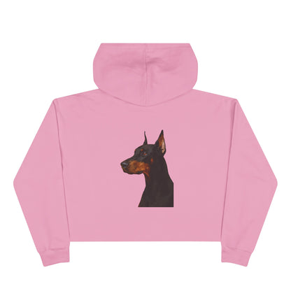Doberman Head Women's Crop Hoodie