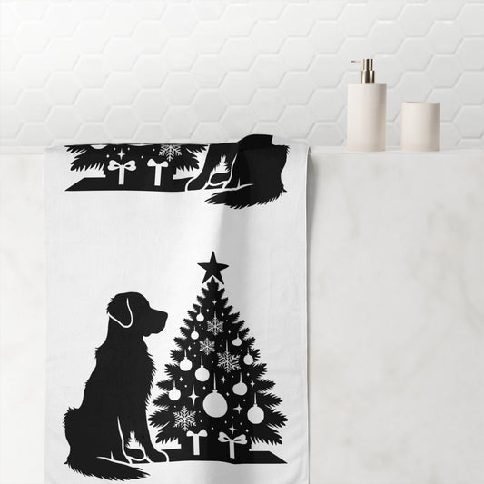Golden Christmas Tree Mink-Cotton  Beach Towel