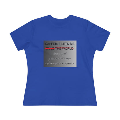 Caffeine Lets Me Women's Short Sleeve Crewneck Tee