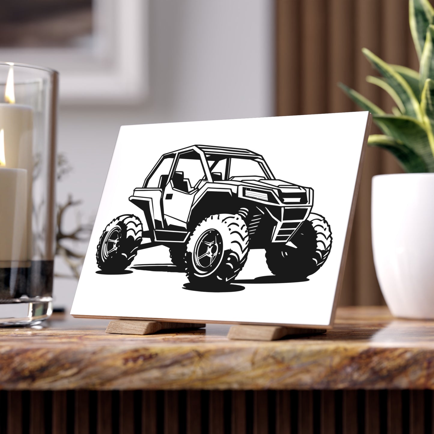 Off The Beaten Path Side By Side Ceramic Photo Tile