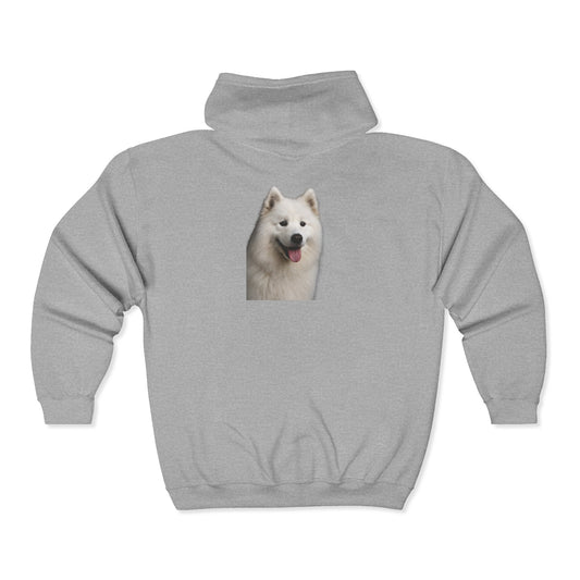 Samoyed Head Unisex Full Zip Hoodie