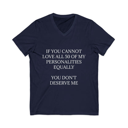 50 Personalities Unisex Short Sleeve V-Neck Tee