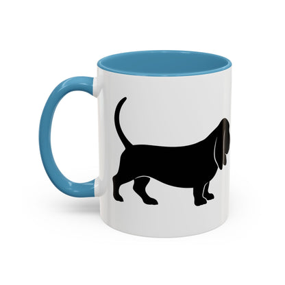 Basset Silhouette 2-Tone Coffee Mug