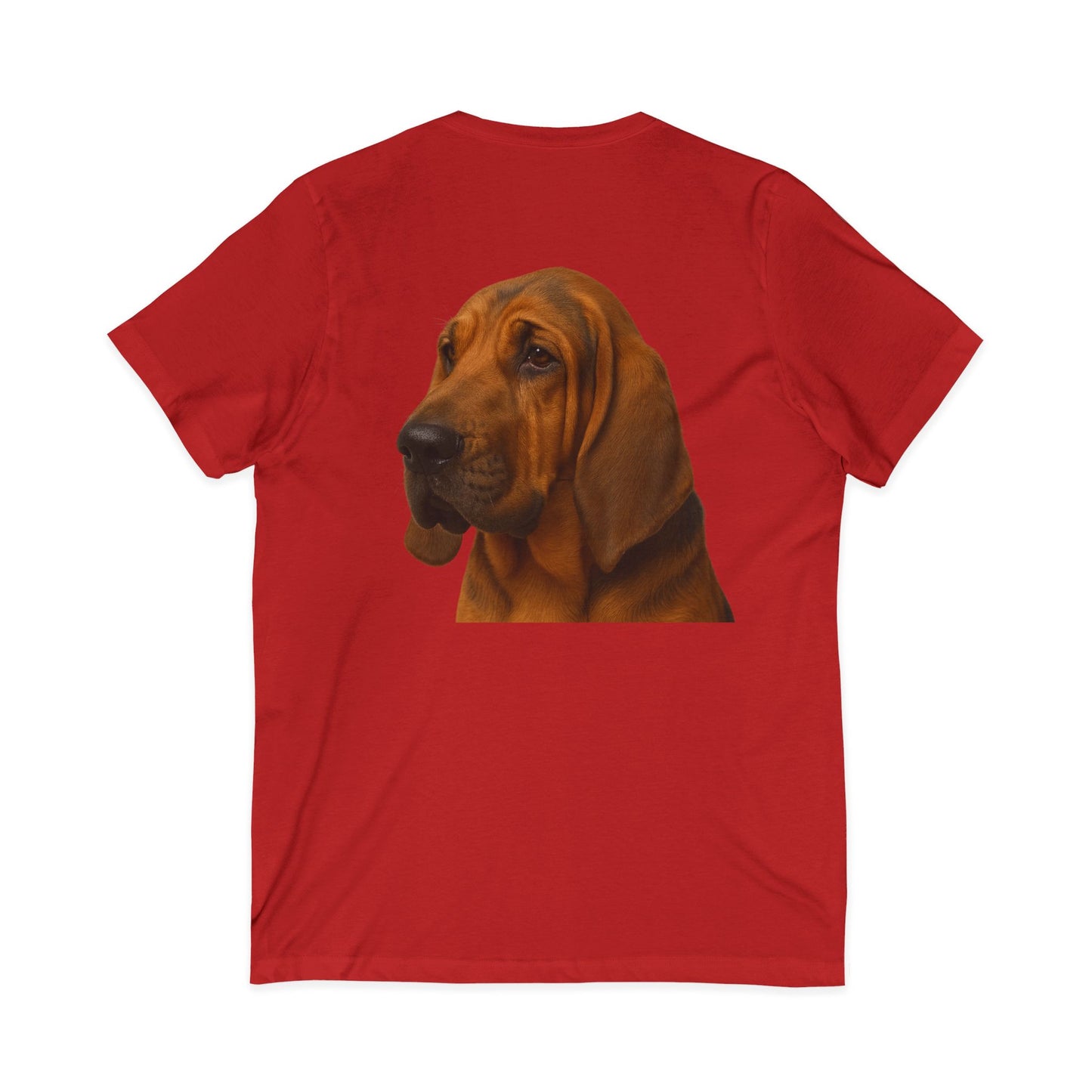 Bloodhound Head Unisex Short Sleeve V-Neck Tee