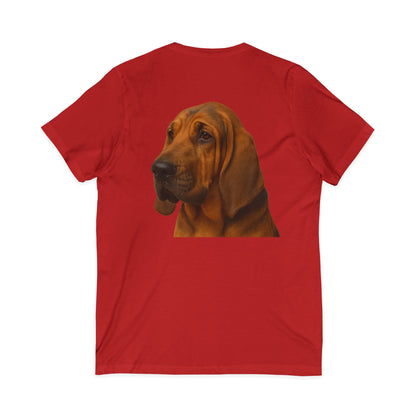 Bloodhound Head Unisex Short Sleeve V-Neck Tee