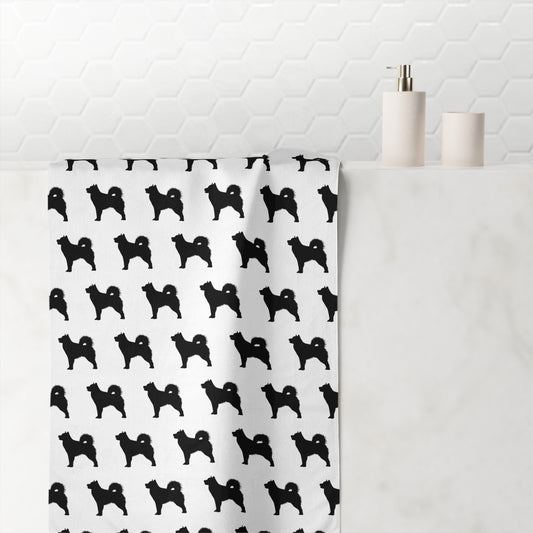 Malamute Silhouette Mink-Cotton  Beach Towel