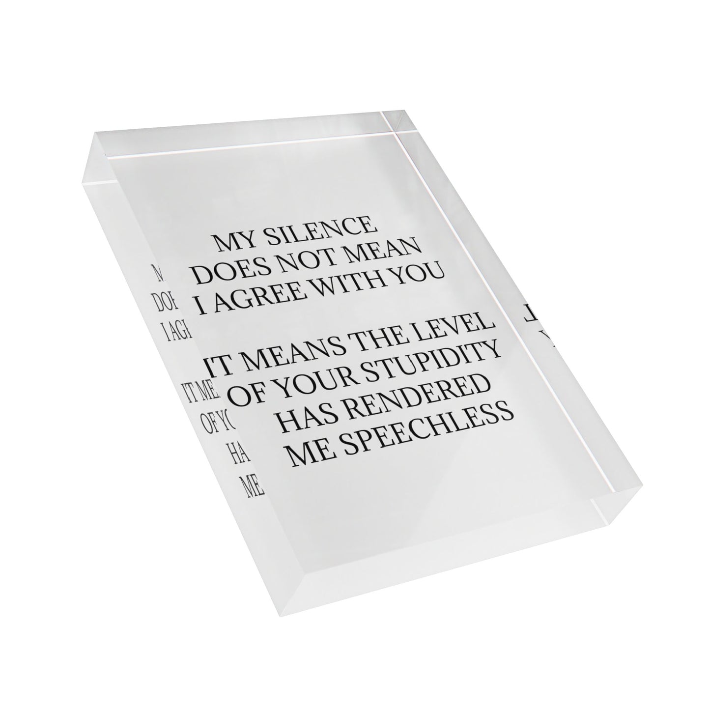 Speechless Acrylic Photo Block