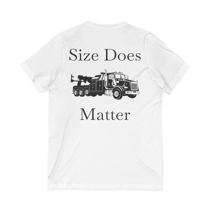 Size Does Matter Unisex Short Sleeve V-Neck Tee
