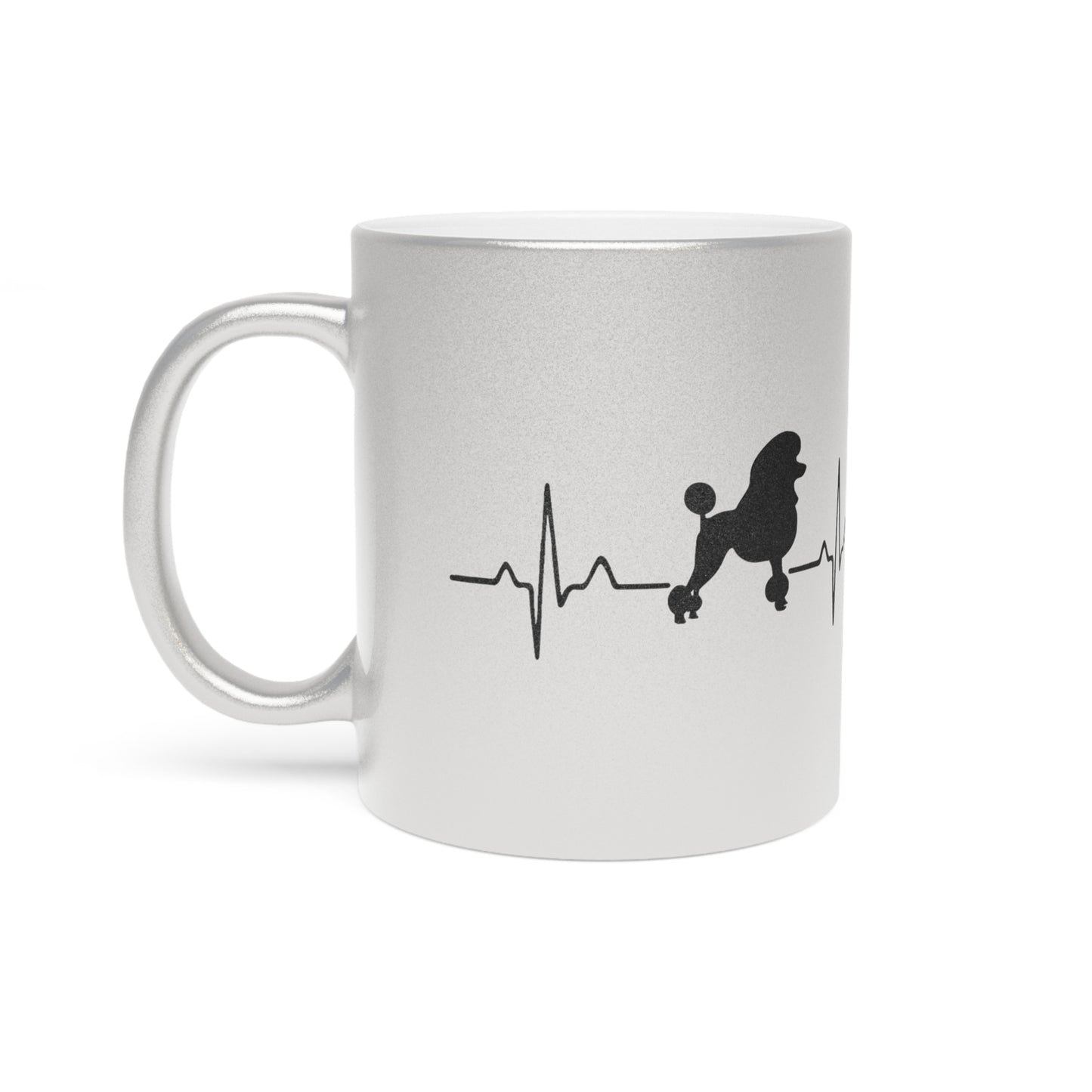 My Heart Beats For Poodles Metallic Coffee Mug