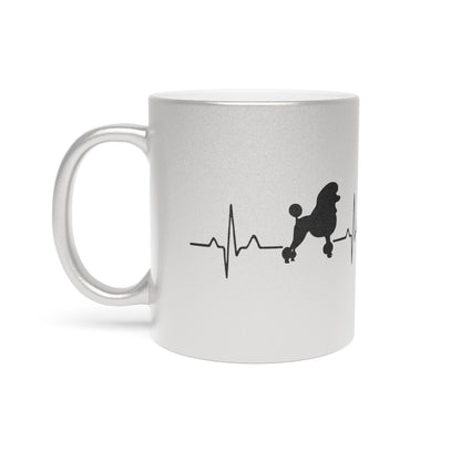 My Heart Beats For Poodles Metallic Coffee Mug