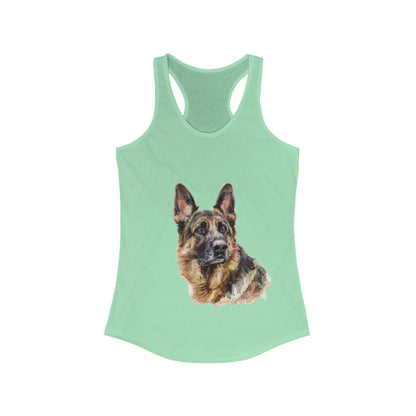 German Shepherd Head Women's Racerback Tank