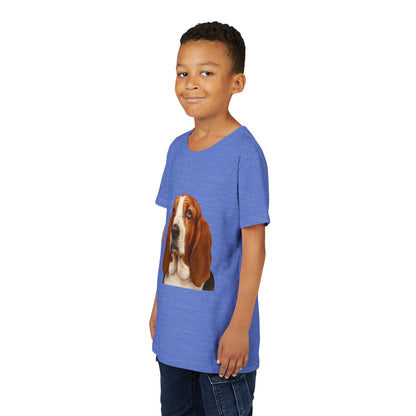 Basset Head Youth Unisex Short Sleeve Crewneck Tee