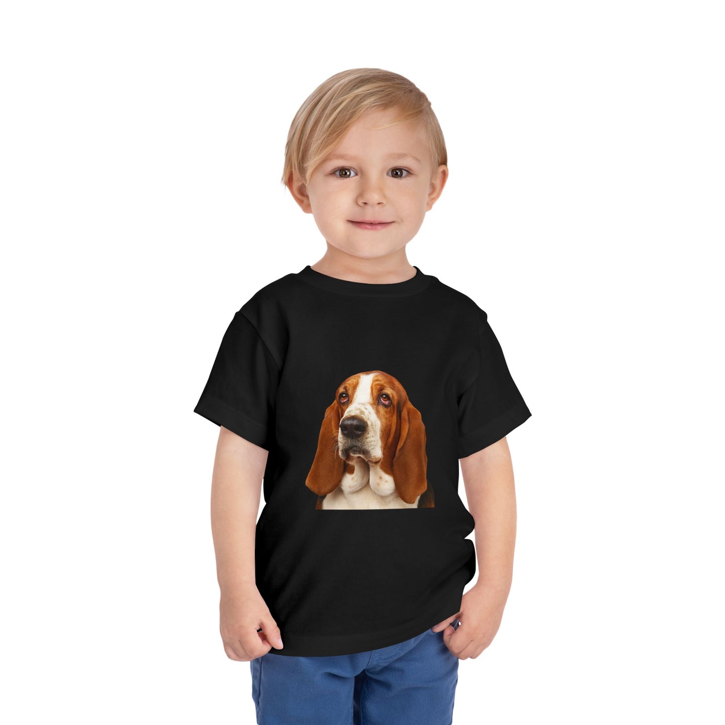 Basset Head Toddler Unisex Short Sleeve Crewneck Tee