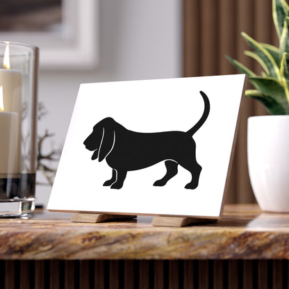 Basset Hound Silhouette Ceramic Photo Tile