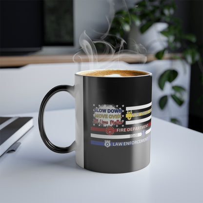 Slow Down Move Over Flag Color Changing Mug