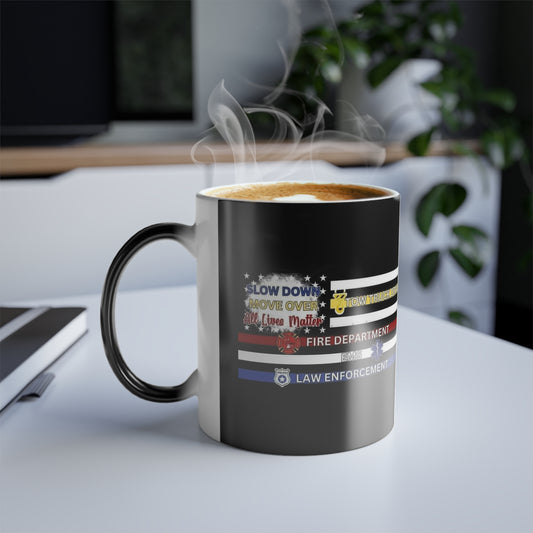 Slow Down Move Over Flag Color Changing Mug