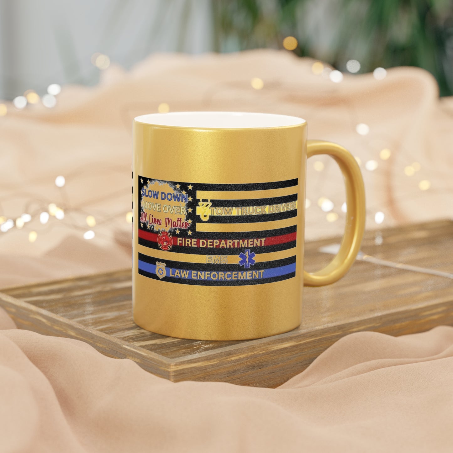 Slow Down Move Over Flag Metallic Coffee Mug