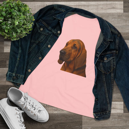 Bloodhound Head Women's Short Sleeve Crewneck Tee