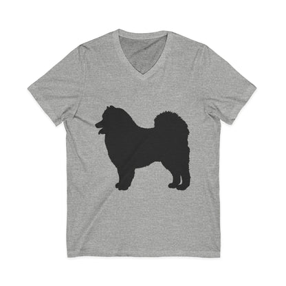 Samoyed Silhouette Unisex Short Sleeve V-Neck Tee