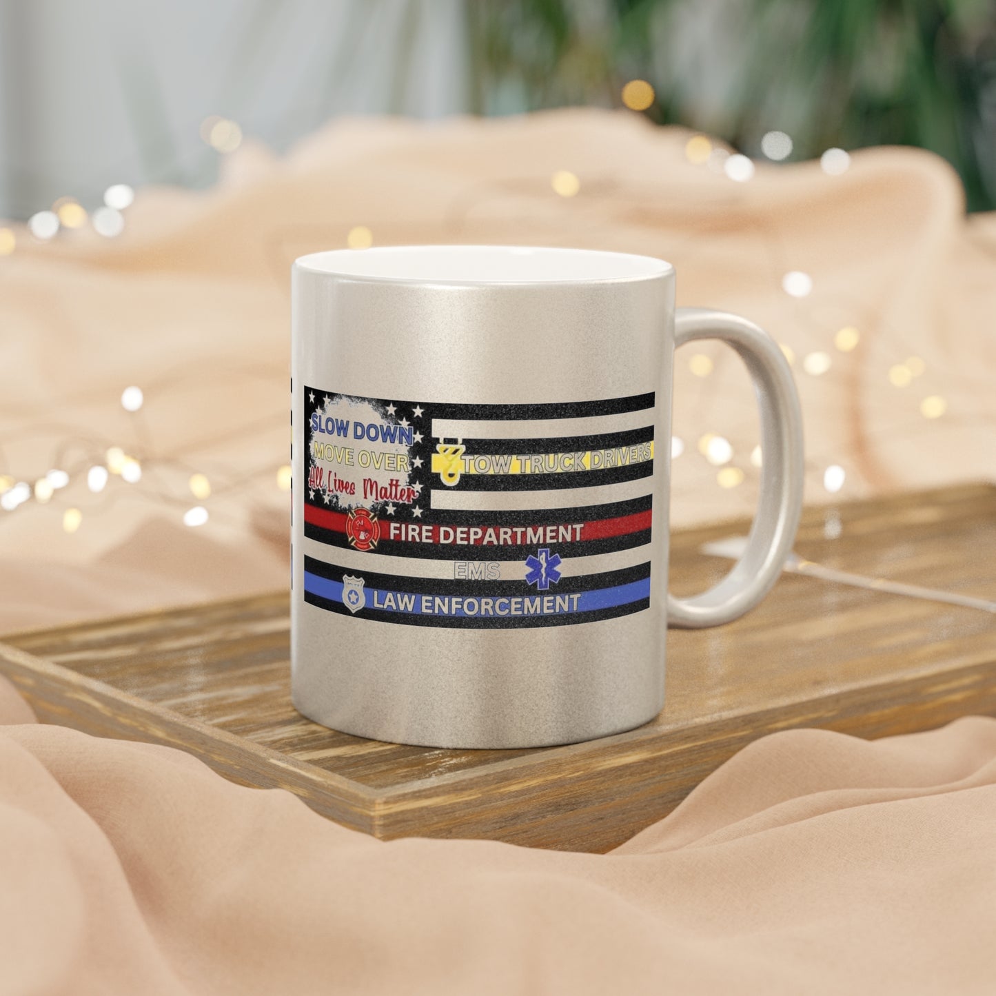 Slow Down Move Over Flag Metallic Coffee Mug