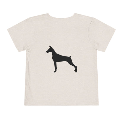 Doberman Silhouette Toddler Unisex Short Sleeve Crewneck Tee