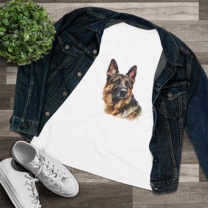German Shepherd Head Women's Short Sleeve Crewneck Tee