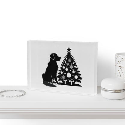Golden Christmas Tree Acrylic Photo Block