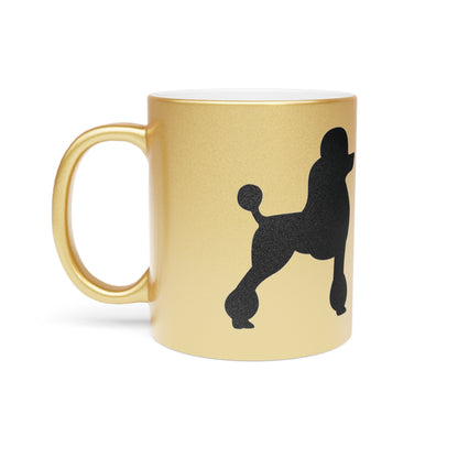 Poodle Silhouette Metallic Coffee Mug