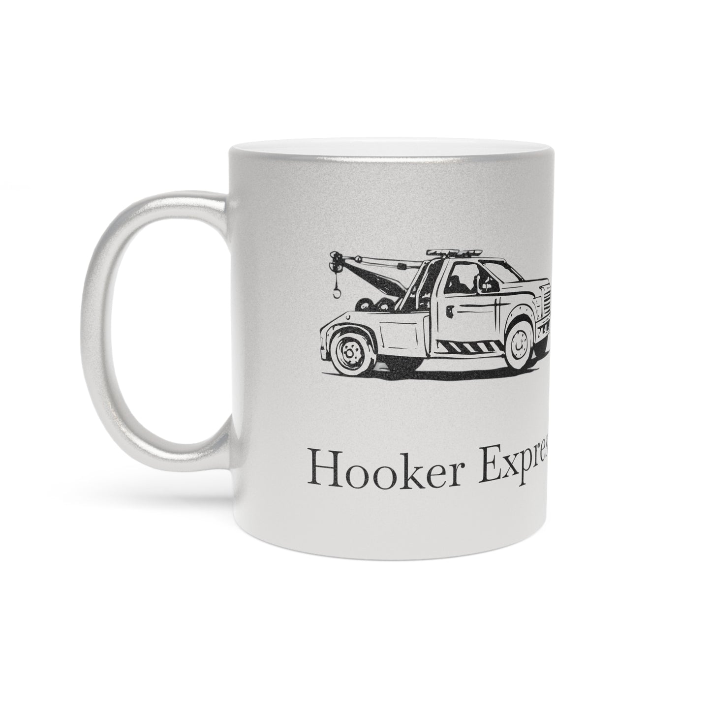 H**ker Express Wheel Lift Tow Truck Metallic Coffee Mug