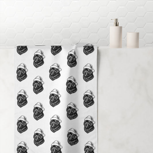 Santa Paws Newfie Mink-Cotton  Beach Towel