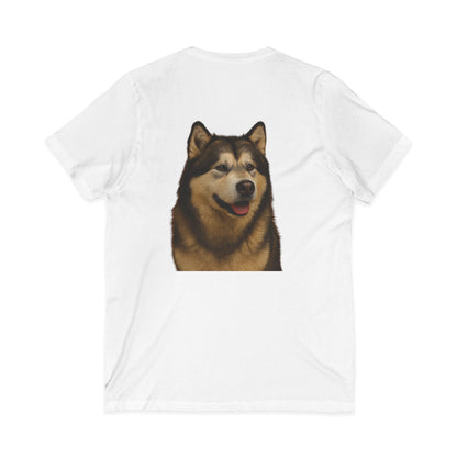 Malamute Head Unisex Short Sleeve V-Neck Tee