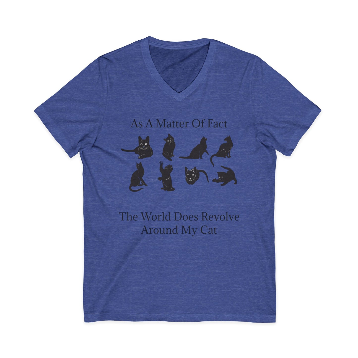 Matter Of Fact Cat Unisex Short Sleeve V-Neck Tee