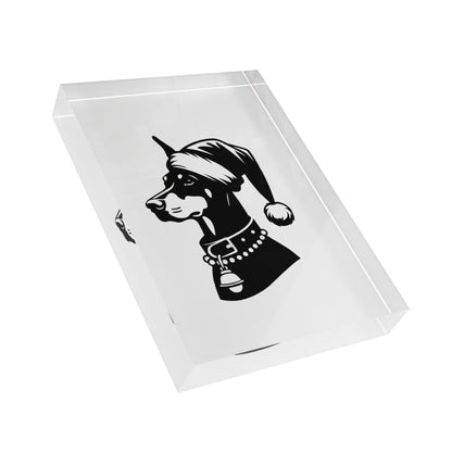 Santa Paws Doberman Acrylic Photo Block