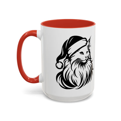 Santa Paws Cat 2-Tone Coffee Mug