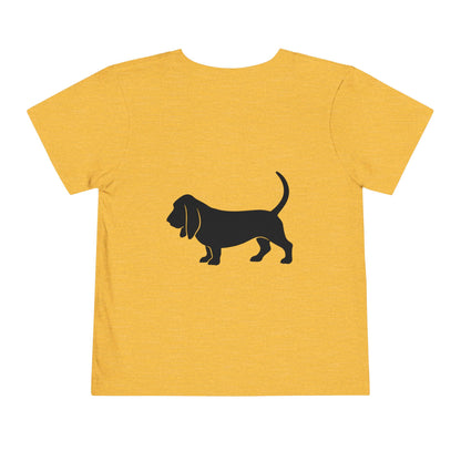 Basset Hound Silhouette Toddler Unisex Short Sleeve Crewneck Tee