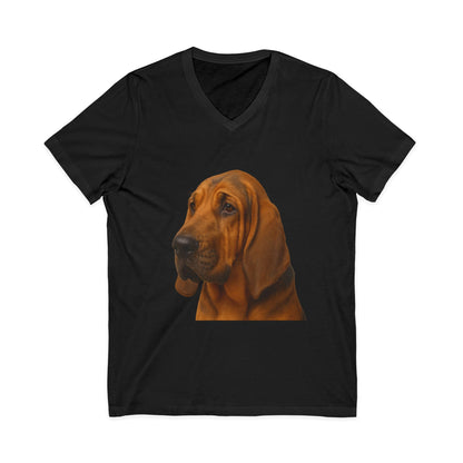 Bloodhound Head Unisex Short Sleeve V-Neck Tee
