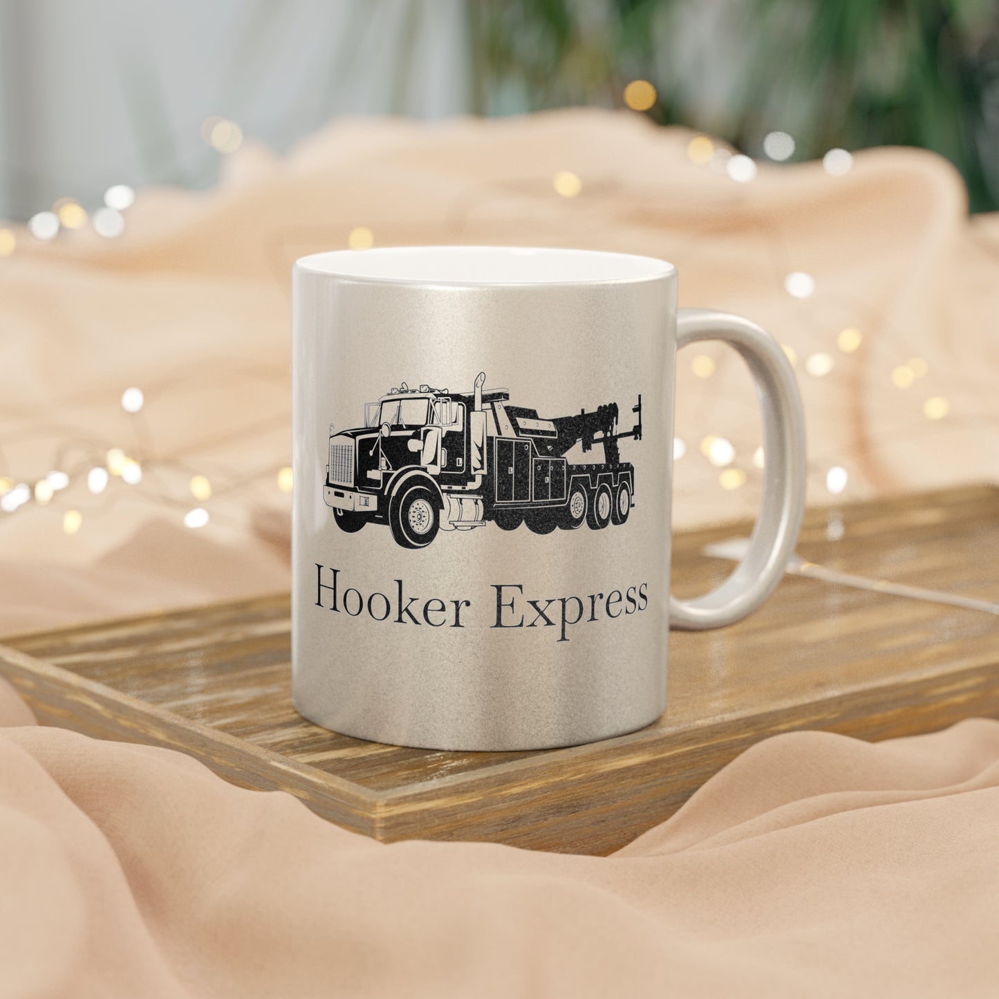 H**ker Express Heavy Tow Truck Metallic Coffee Mug