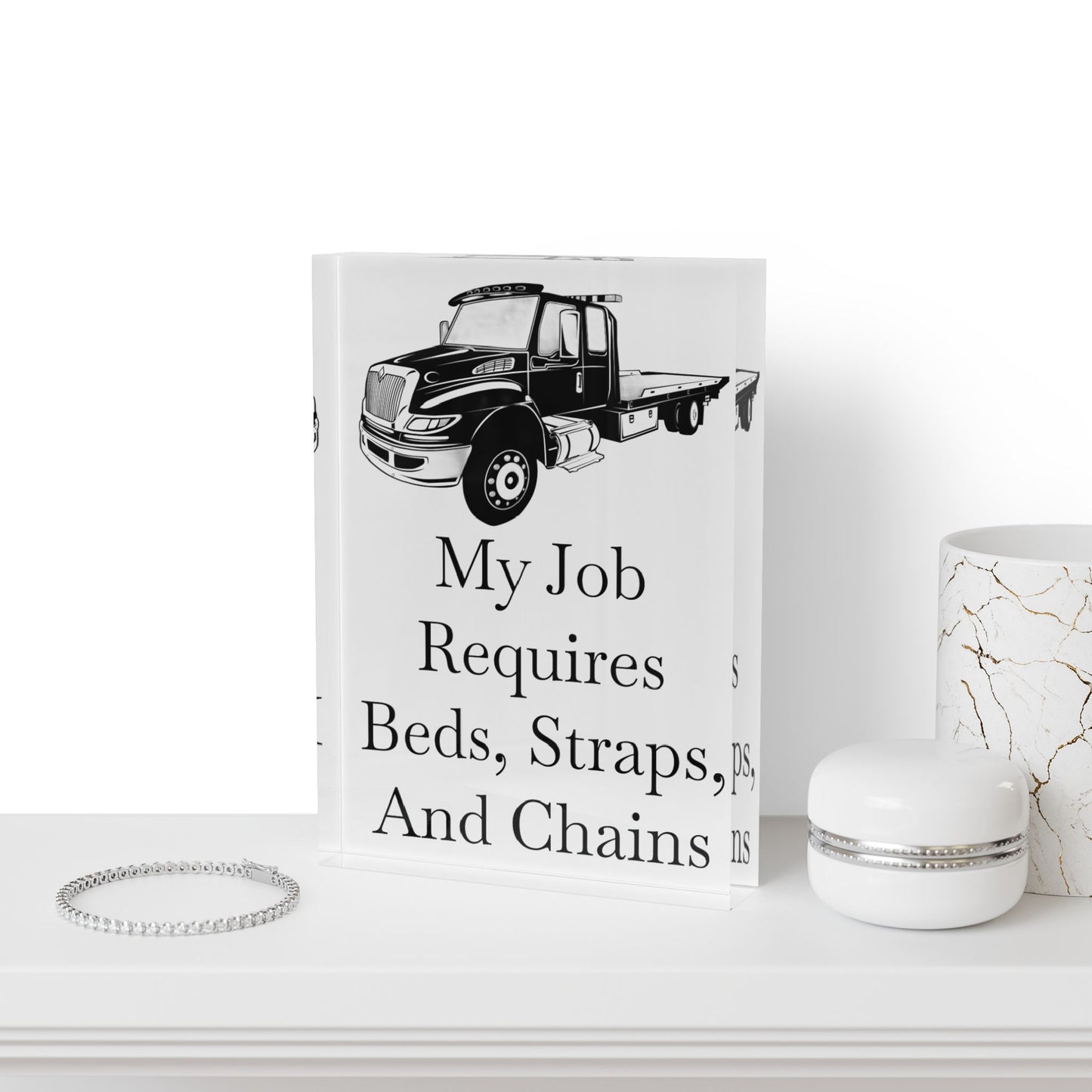 Beds, Straps, And Chains Acrylic Photo Block