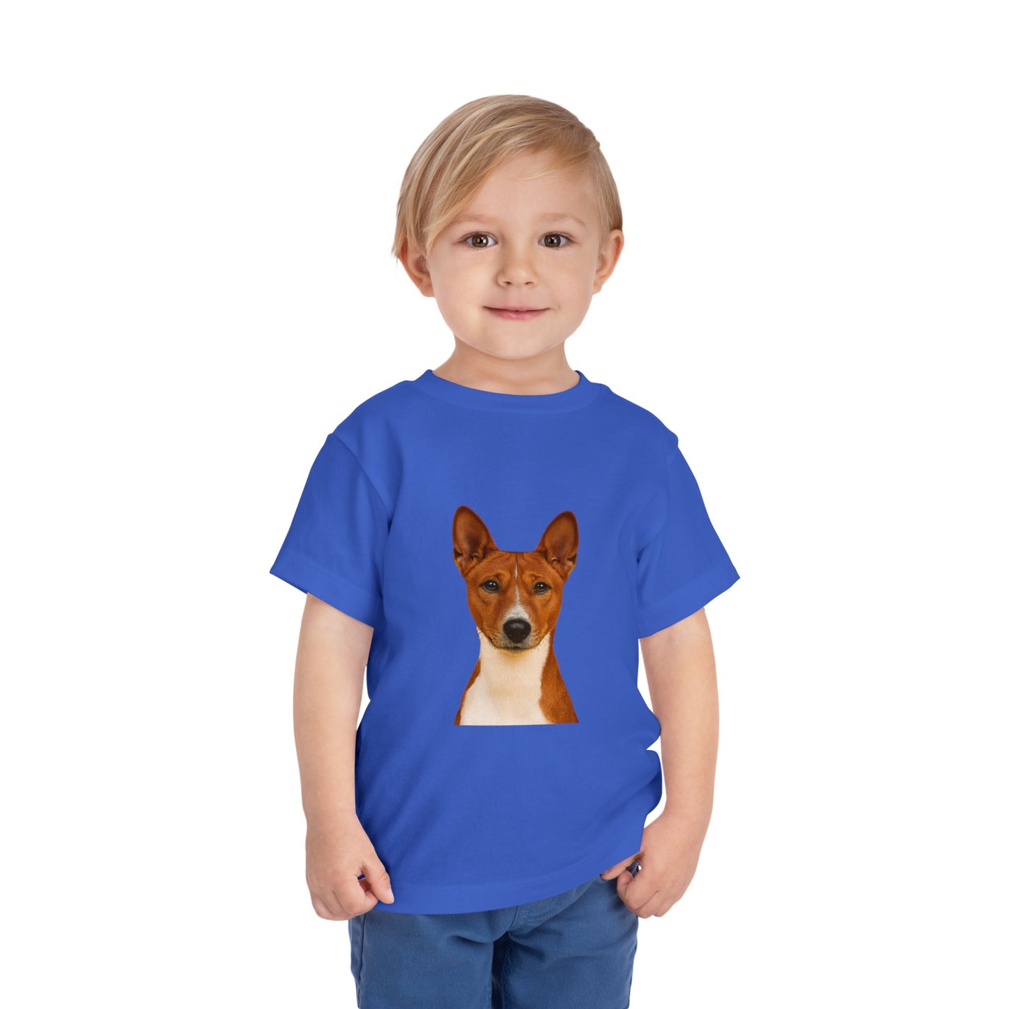 Basenji Head Toddler Unisex Short Sleeve Crewneck Tee
