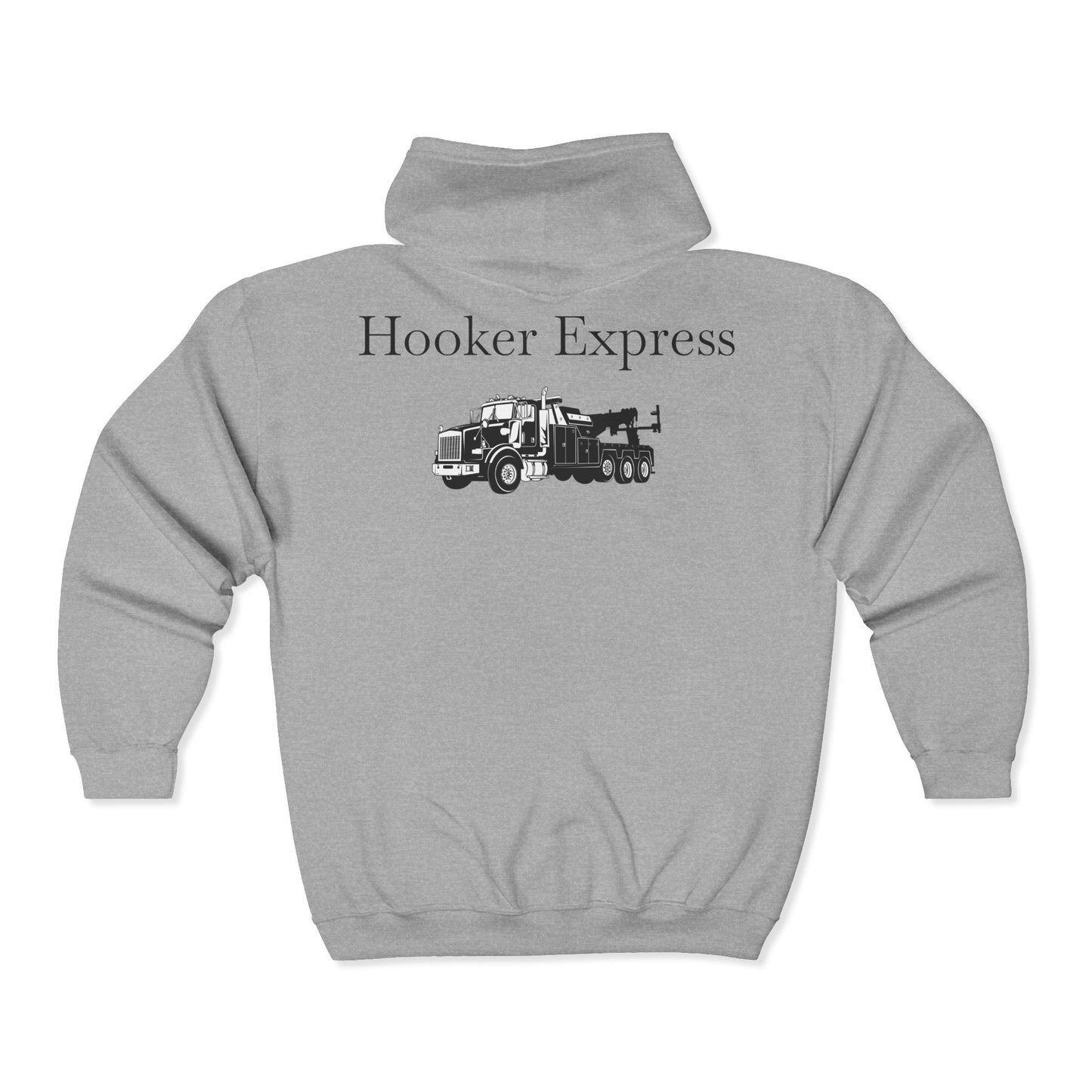 H**ker Express Heavy Tow Truck Unisex Full Zip Hoodie