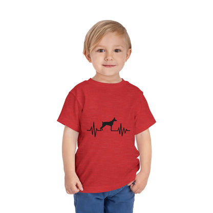 My Heart Beats For Dobermans Toddler Unisex Short Sleeve Crewneck Tee