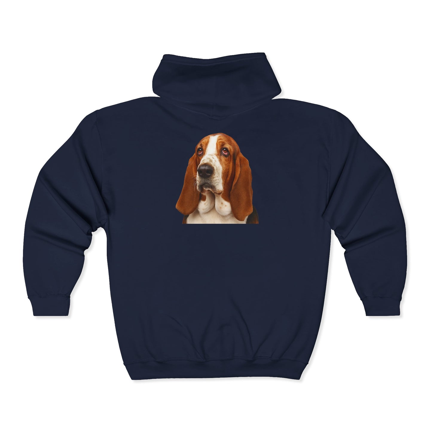 Basset Head Unisex Full Zip Hoodie
