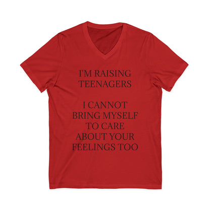 Raising Teenagers Unisex Short Sleeve V-Neck Tee
