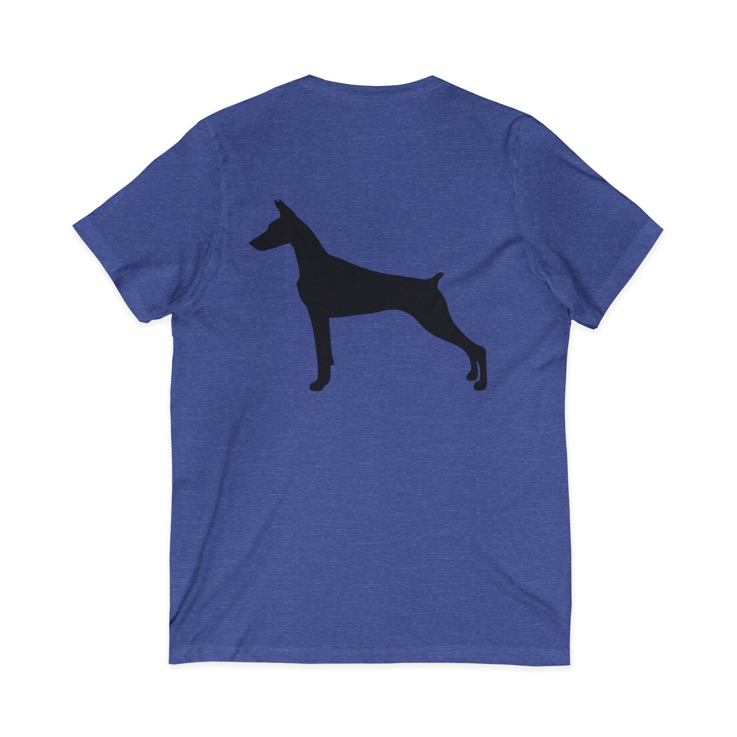 Doberman Silhouette Unisex Short Sleeve V-Neck Tee
