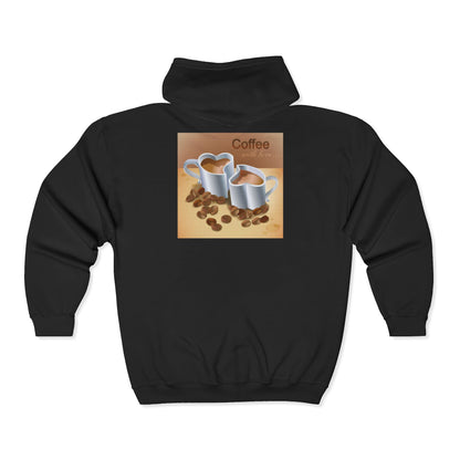 Coffee With Love Unisex Full Zip Hoodie