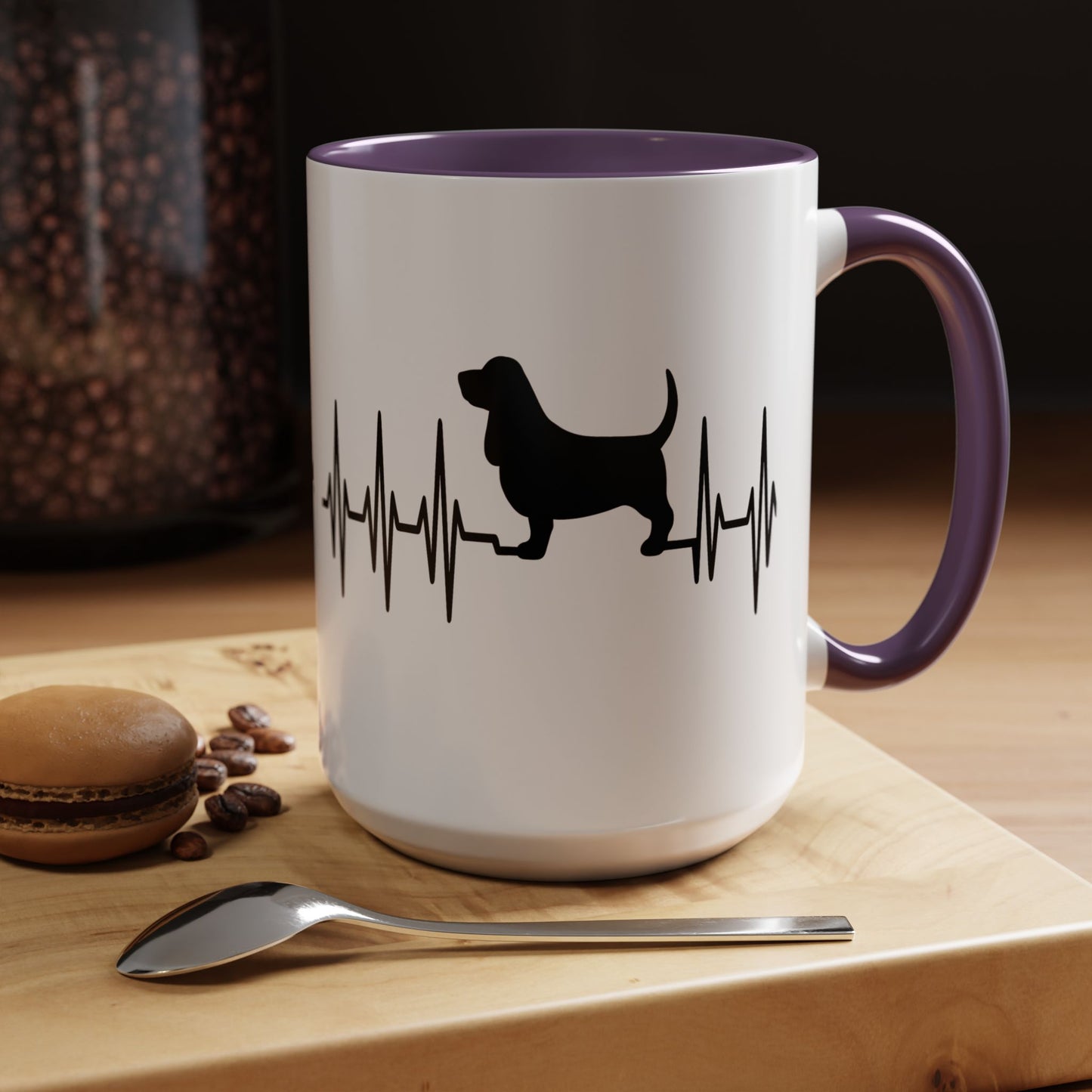 My Heart Beats For Bassets 2-Tone Coffee Mug