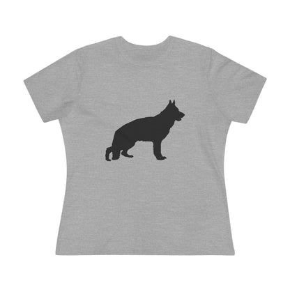 German Shepherd Silhouette Women's Short Sleeve Crewneck Tee